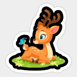 Deer illustration Sticker